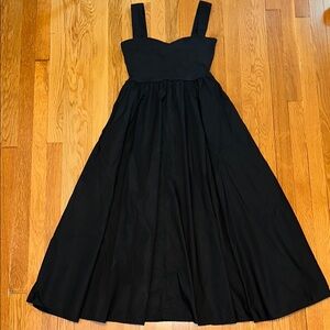 J. Crew Sweetheart Tank Dress with poplin skirt Maxi Black size small